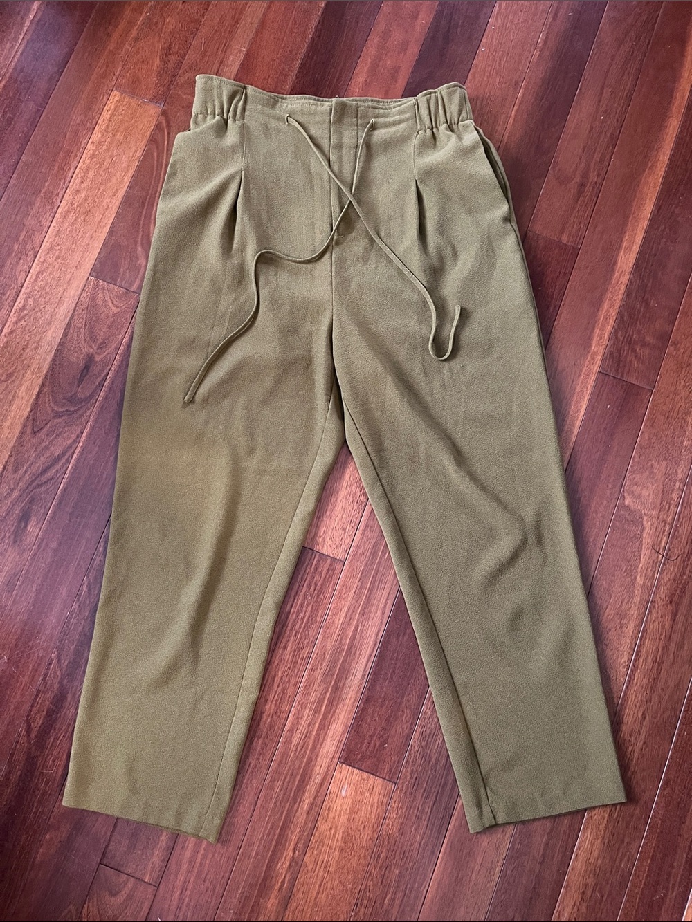 Oak + Fort Olive Green Drawstring Trousers Large